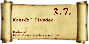Koszó Tivadar névjegykártya