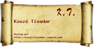 Koszó Tivadar névjegykártya