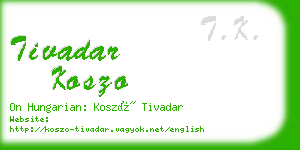 tivadar koszo business card